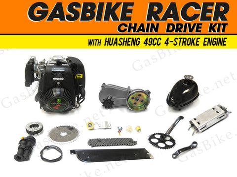 GasBike Racer Chain Drive Engine Kit with HuaSheng 49cc 4-Stroke - Gasbike.net