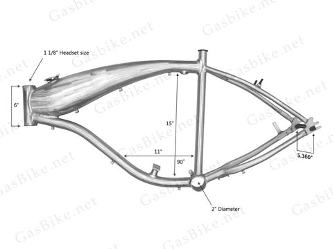 KMB GT Aluminum Bike Frame for 48cc / 66cc 2-Stroke & 4-Stroke Engines - Gasbike.net