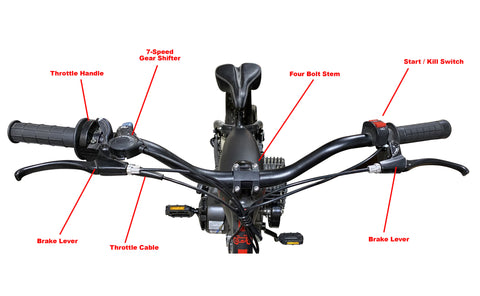 PHATMOTO™ Rover 2023 - 79cc Motorized Bicycle 7-Speed (Matte Black) - Gasbike.net