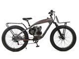 PHATMOTO™ ALL TERRAIN Fat Tire 2023 - 79cc Motorized Bicycle 7-Speed (Matte Graphite) - Gasbike.net