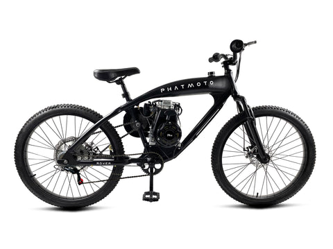 PHATMOTO™ Rover 2023 - 79cc Motorized Bicycle 7-Speed (Matte Black) - Gasbike.net