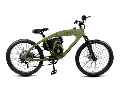 PHATMOTO™ Rover 2023 - 79cc Motorized Bicycle 7-Speed (Matte Green) - Gasbike.net
