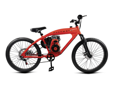PHATMOTO™ Rover 2023 - 79cc Motorized Bicycle 7-Speed (Red) - Gasbike.net