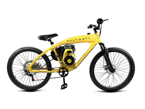 PHATMOTO™ Rover 2023 - 79cc Motorized Bicycle 7-Speed (Yellow) - Gasbike.net