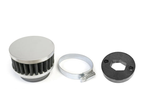 79cc Round High Performance Air Filter - Silver - Gasbike.net