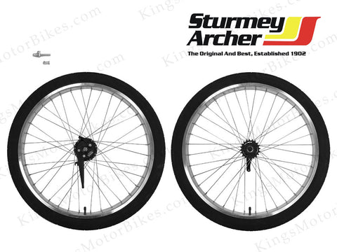 Double Wall 12 Gauge Aluminum Wheels Set With Sturmey Archer X-FD (Polished Alum - Gasbike.net