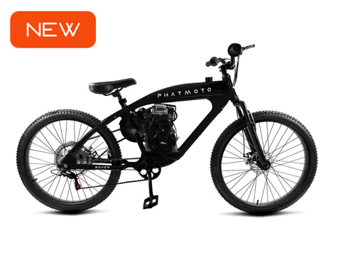 PHATMOTO™ Rover 2023 - 79cc Motorized Bicycle 7-Speed (Black) - Gasbike.net