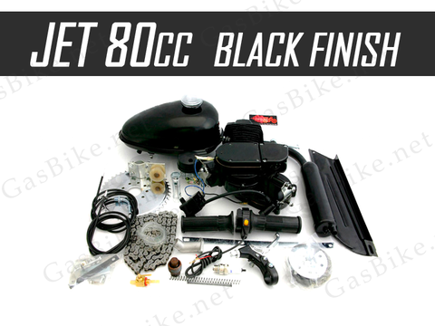 Jet 66cc/80cc Black Finish Bicycle Engine Kit - Gasbike.net