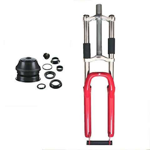 Bicycle Red fork 26" and 1 1/8" headset Combo - triple tree suspension fork w/double shoulder-gas motorized bike - Gasbike.net