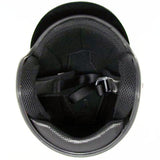 Motorcycle 3/4 Open Face Helmet Snap On Visor Street Cafe Racer D O T - Glossy Black (Large) with Goggles - Gasbike.net