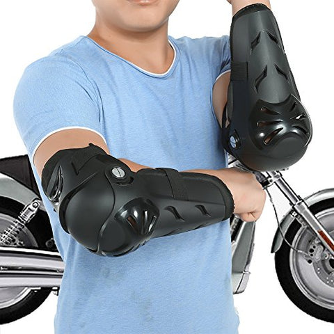 Qiilu 4Pcs Motorcycle Motocross Cycling Elbow Knee Pads Protector Guard Armors Wrist Protective Kneecap Knee Shin Brace Adult Set Black[Black] - Gasbike.net