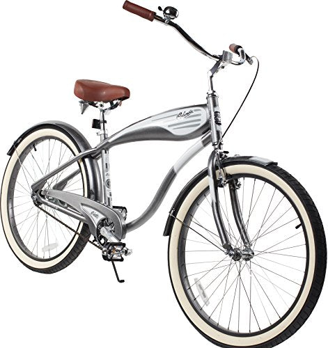 Columbia Superb Star 26-inch Men's Retro Beach Cruiser Bike, Grey