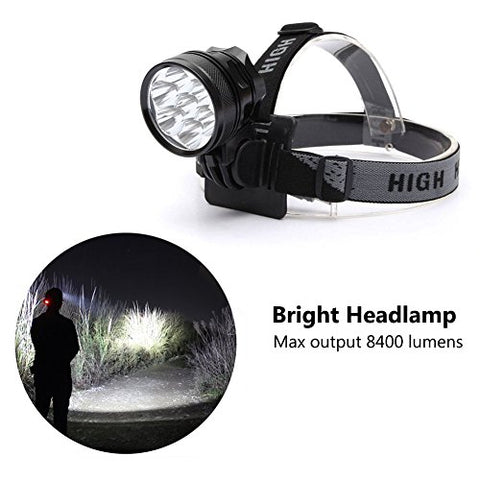 HZTech Bicycle Headlight, 8400 Lumens 7 LED Bike Light, Waterproof MTB Road Bike Front Light Headlamp with 9000mAh Rechargeable Battery Pack, AC Charger for Mountain Bikes, Road Bicycle - Gasbike.net