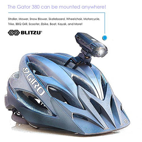 Blitzu Gator 380 USB Rechargeable Bike Light Set POWERFUL Lumens Bicycle Headlight FREE TAIL LIGHT, LED Front and Back Rear Lights Easy To Install for Kids Men Women Road Cycling Safety Flashlight - Gasbike.net