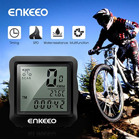 Enkeeo Wired Bike Computer Bicycle Speedometer Bike Odometer with Backlit Display, Current/AVS/MAX Speed Tracking, Auto ON/OFF, Stopwatch Multifunction for Cyling - Gasbike.net