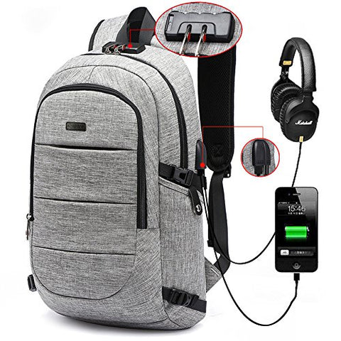 C-space Business waterproof Resistant Polyester Laptop Backpack with USB Charging Port and Lock &Headphone interface for College Student Work Men & Women,Fits Under 15.6-Inch Laptop Notebook - Gasbike.net