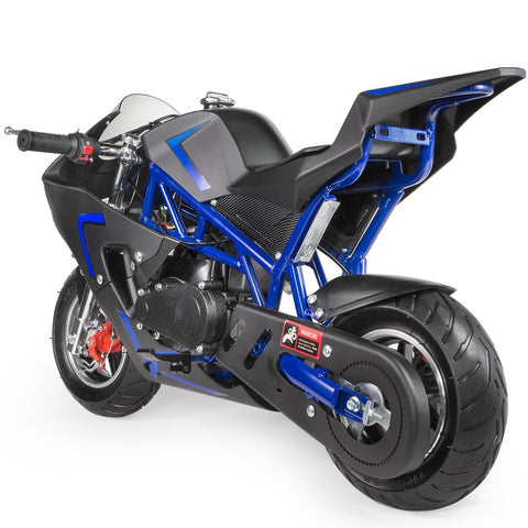 XtremepowerUS 40CC 4-Stroke Gas Power Mini Pocket Motorcycle Ride-on, Blue/Black, EPA Certificated - Gasbike.net