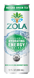 Zola Organic Hydrating Energy Drink, Matcha Green Tea, 12 Ounce (Pack of 12) - Gasbike.net