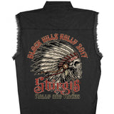 Official 2017 Sturgis Motorcycle Rally Headdress Earth Mens Black Sleeveless Denim - Gasbike.net