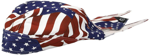 ZANheadgear 100% Cotton Road Hog Flydanna Bandanna, Wavy American Flag - Gasbike.net