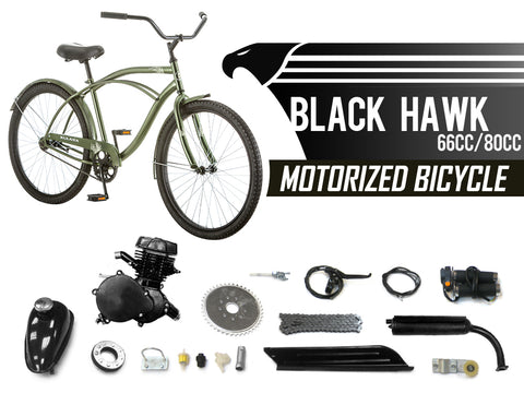 Black Hawk 66cc/80cc Motorized Bicycle - Gasbike.net