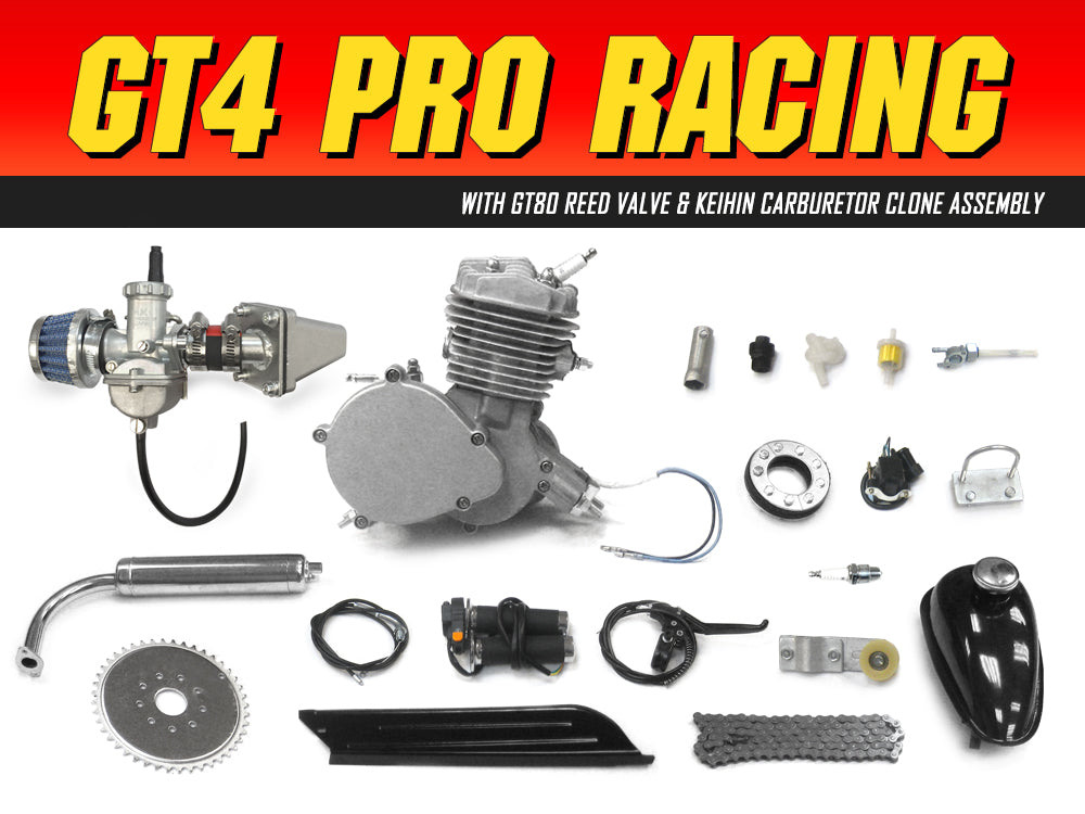 GT4 Pro Racing 66cc/80cc Bicycle Engine Kit | Gasbike.net