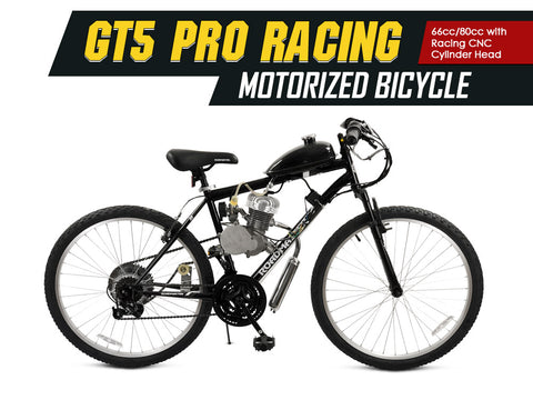 GT5 Pro Racing 66cc/80cc Motorized Bicycle - Gasbike.net