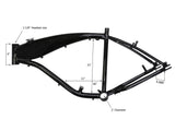 KMB GT Aluminum Bike Frame (Black) for 48cc / 66cc 2-Stroke & 4-Stroke Engines - Gasbike.net