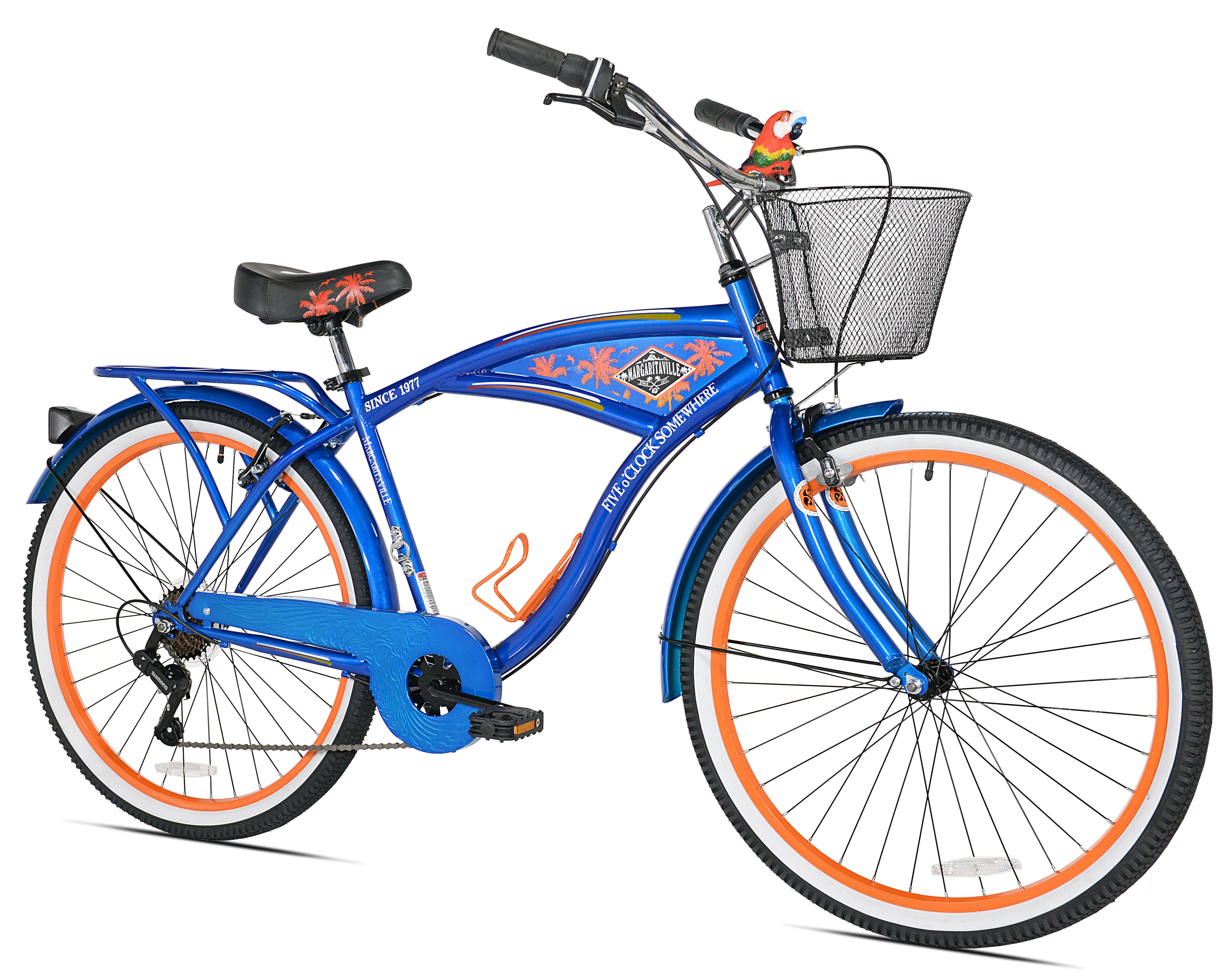 margaritaville 3 wheel bicycle 26" Men's Margaritaville Multi-Speed Cruiser Bike, Blue