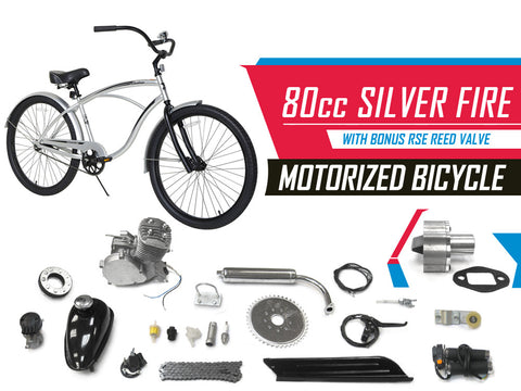 Silver Fire 66cc/80cc Motorized Bicycle - Gasbike.net