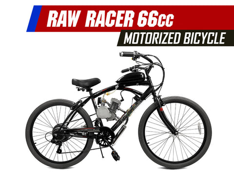 Raw Racer 66cc/80cc Motorized Bicycle - Gasbike.net