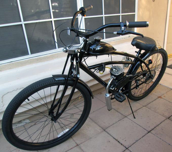 Silver Slant 66cc/80cc Motorized Bicycle Silver Slant 66cc/80cc Motorized Bicycle