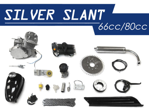 Silver Slant 66cc/80cc Bicycle Engine Kit - Gasbike.net