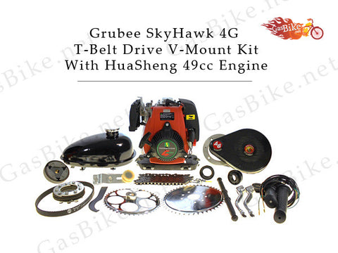 Grubee SkyHawk 4G T-Belt Drive V-Mount Kit, With HuaSheng 49cc Engine - Gasbike.net