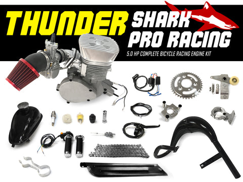 Thunder Shark Pro Racing 66cc/80cc Bicycle Engine Kit - 5.0 HP - Gasbike.net